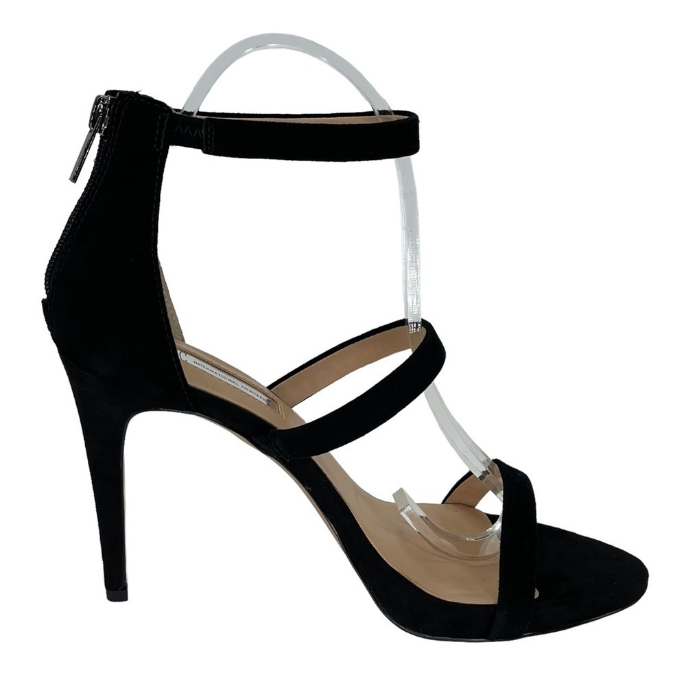 INC Sadiee Black Suede Leather Womens Heels Size 8.5M - Picture 4 of 12